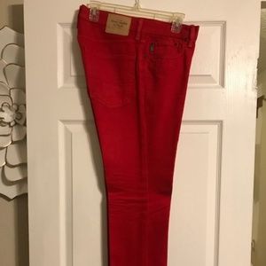 Men's Red skinny style pants